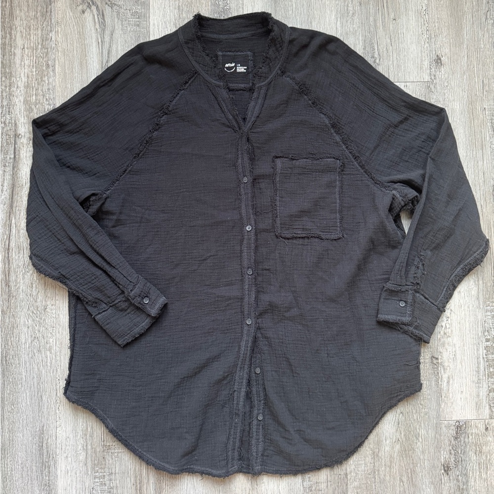 Aerie gauze button-down
